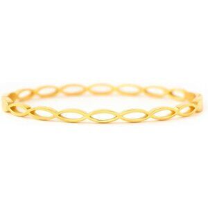 Women's Double Wave Evil Eye Protection Jewelry Non Tarnish Gold Cuff Bangle